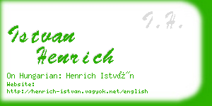 istvan henrich business card